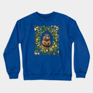 Massachusetts Mayflowers and Groundhog Woodchuck 3 Crewneck Sweatshirt